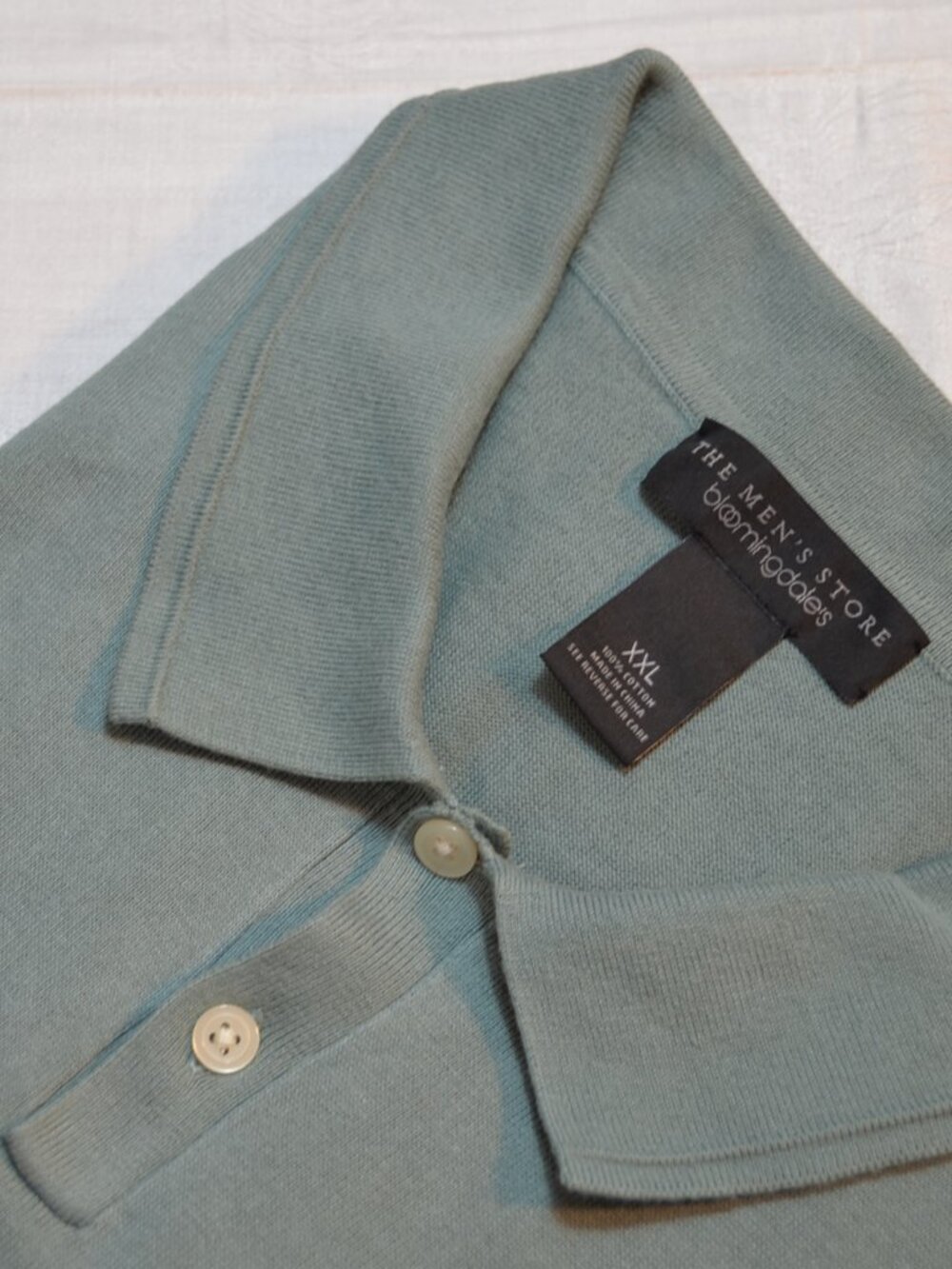 Bloomingdales Men's Seafoam Mist Short-Sleeve knit polo